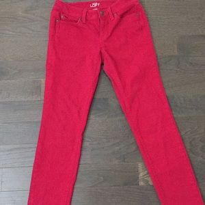 Ann Taylor Loft Red Modern Skinny Jeans